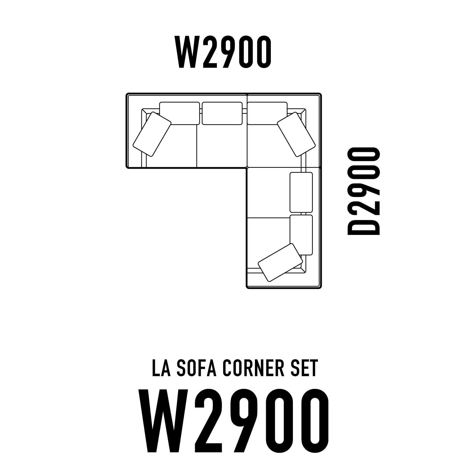 LAソファコーナーセットW2900