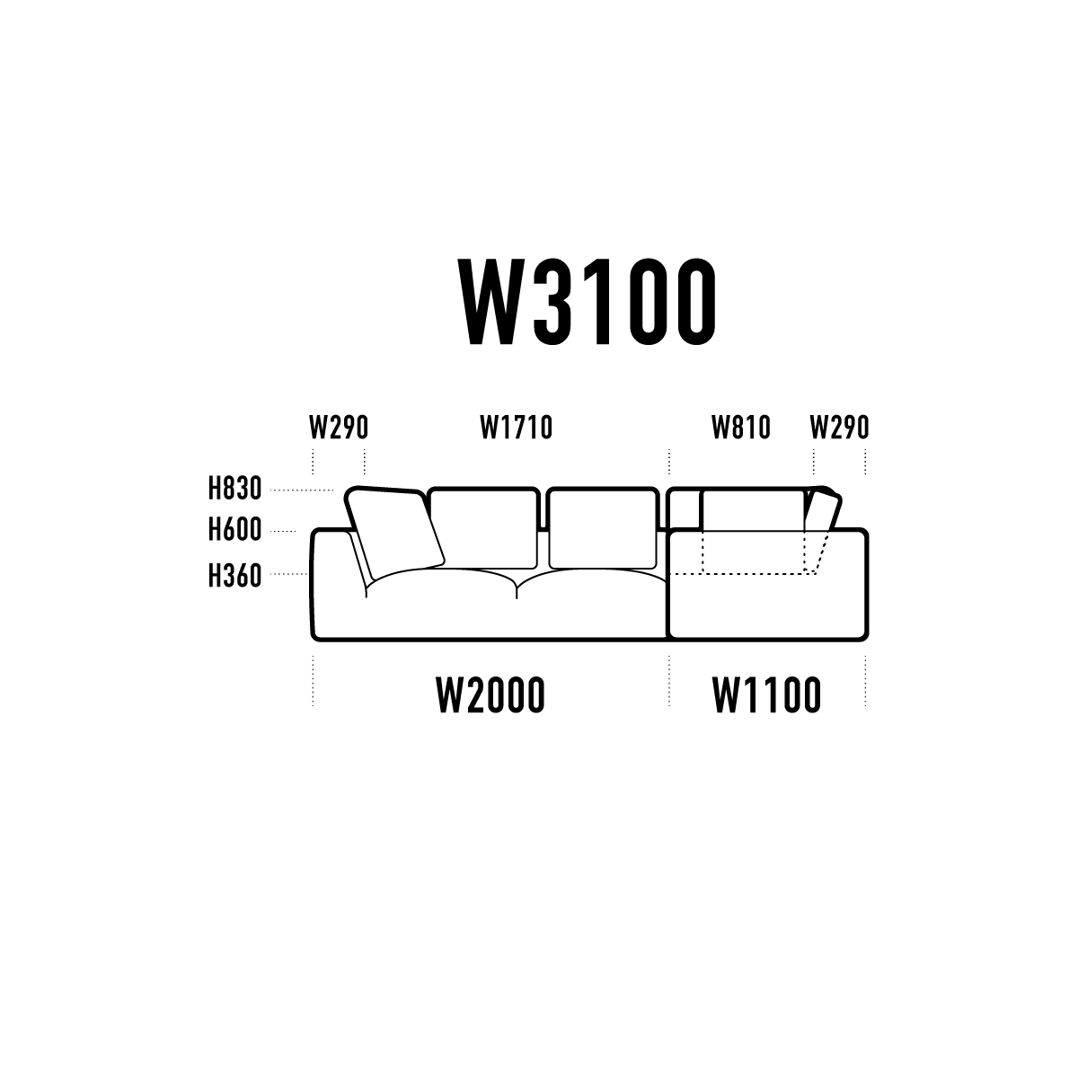 LA SOFA CORNER SET W3100