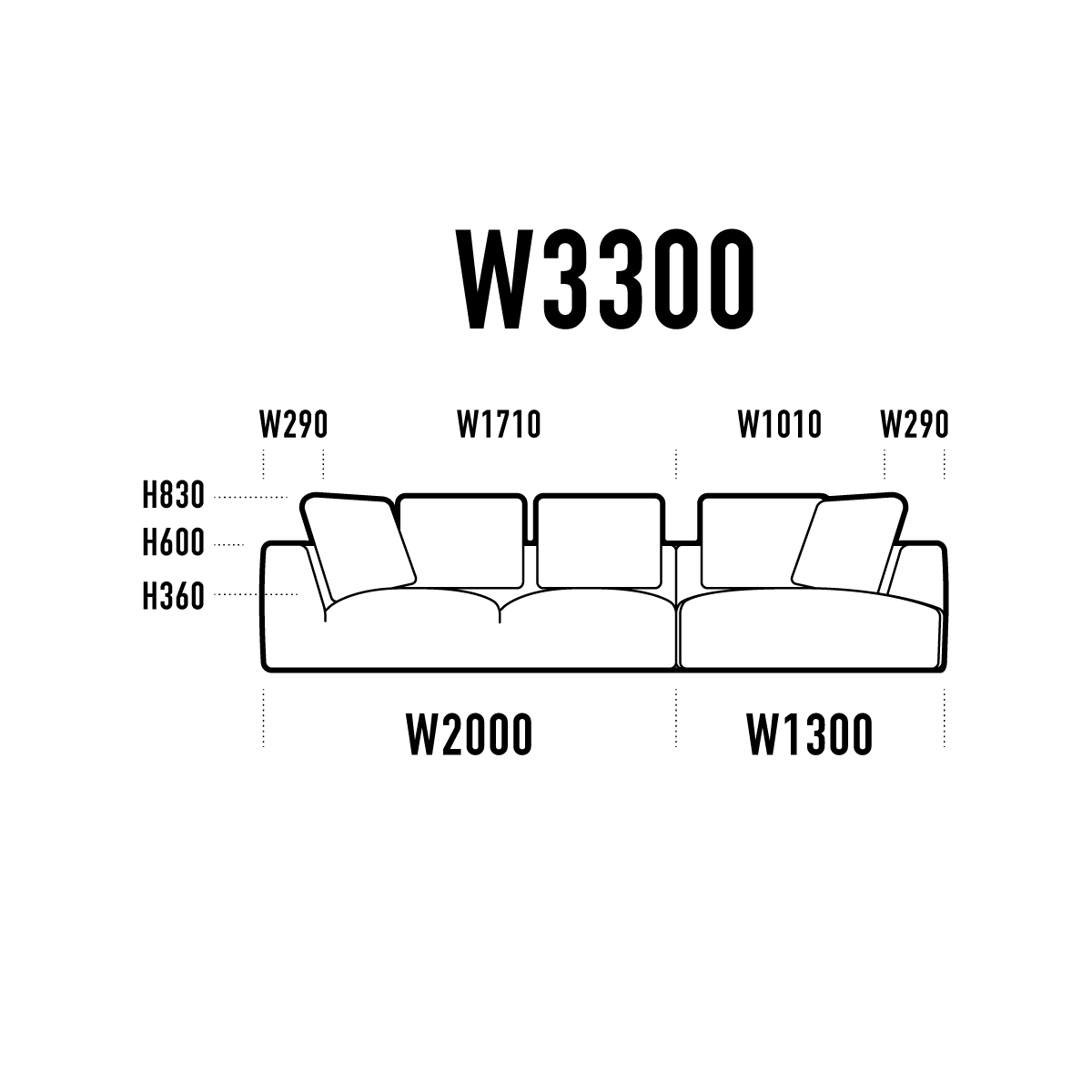 LA SOFA COUCH SET W3300