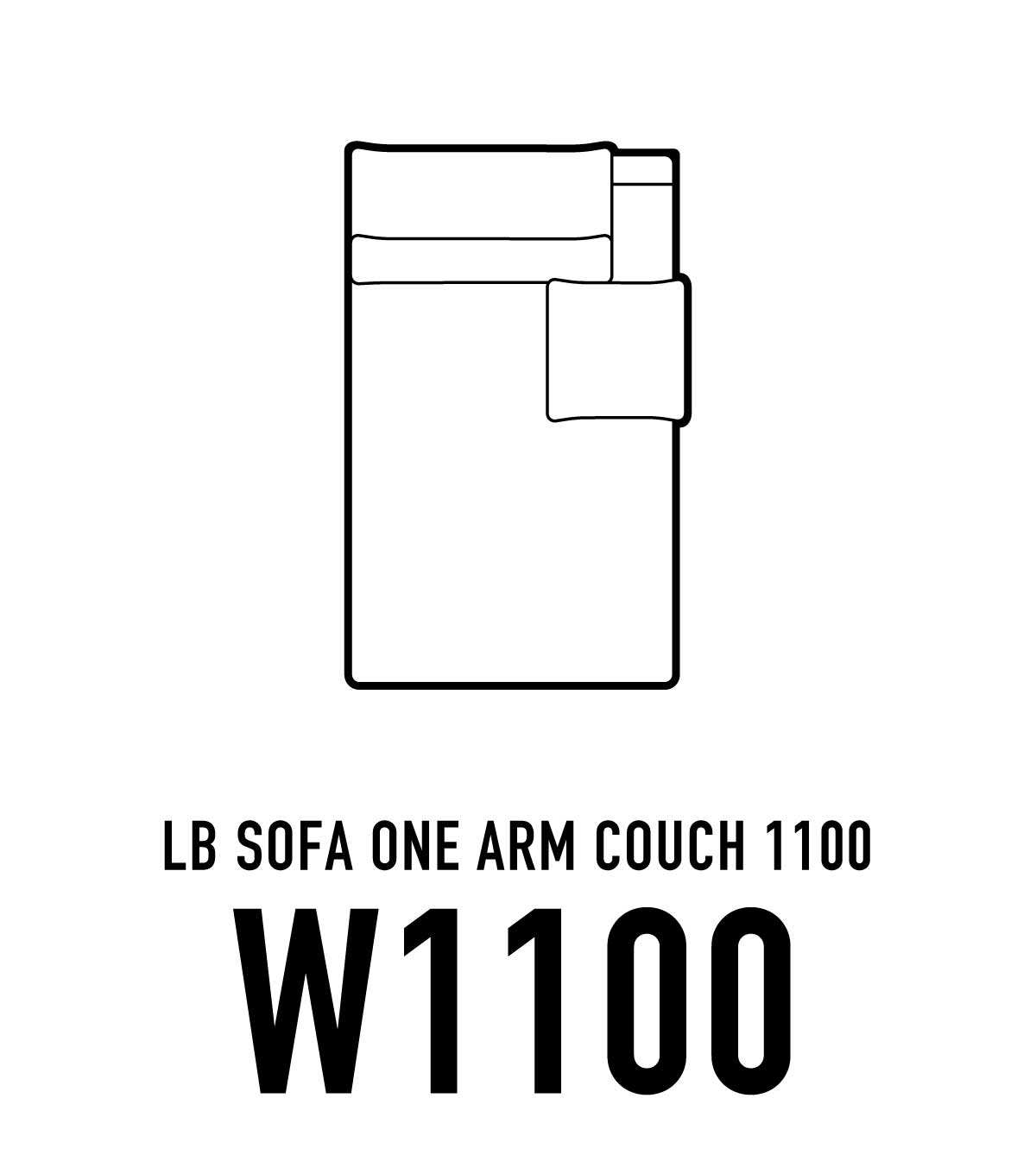 LBソファ ワンアーム W1100
