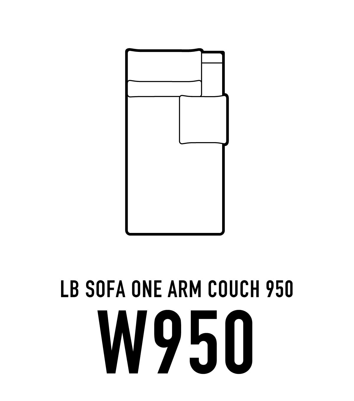 LBソファ ワンアーム W950