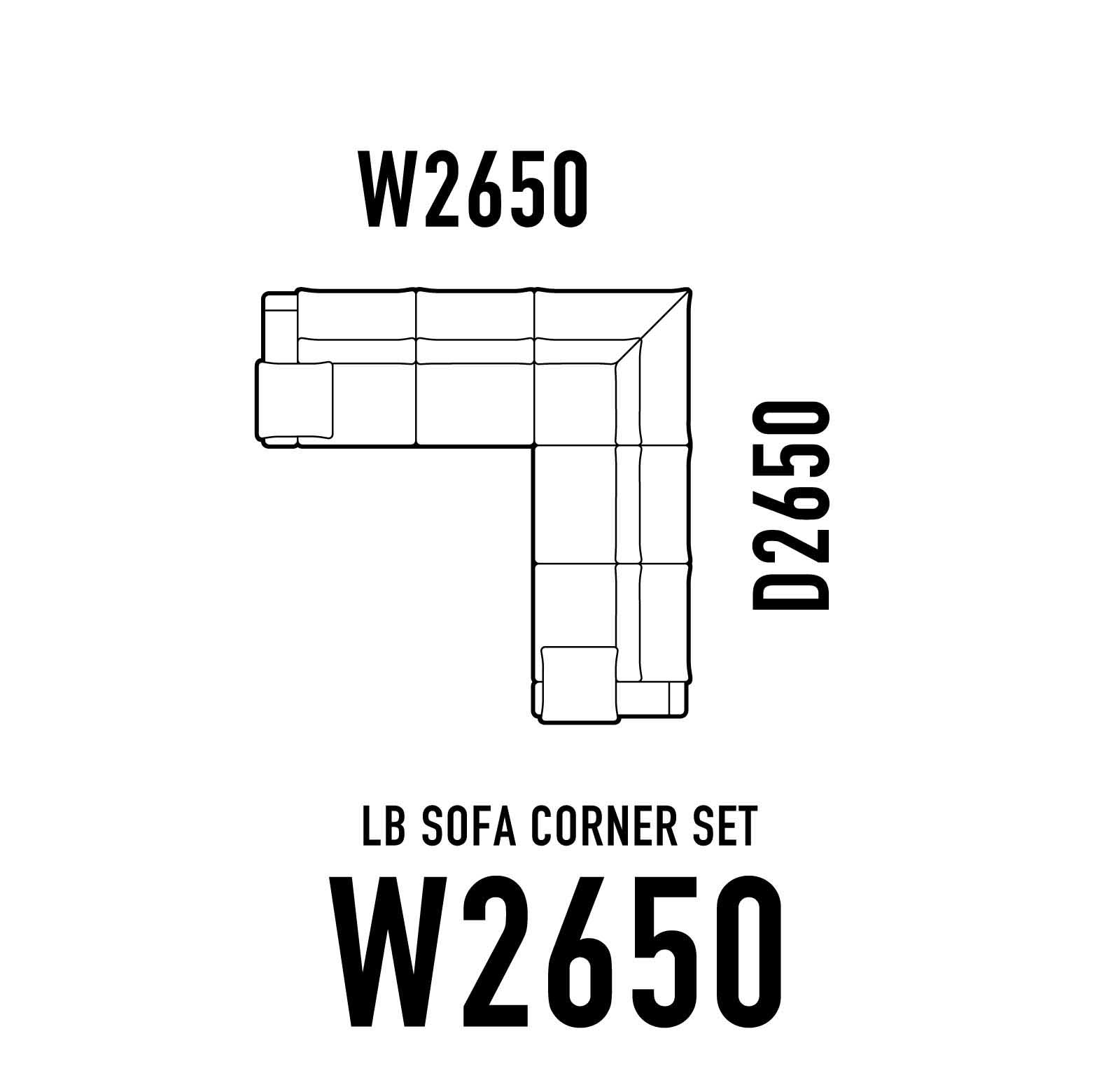 LBカウチソファコーナーセット W2650