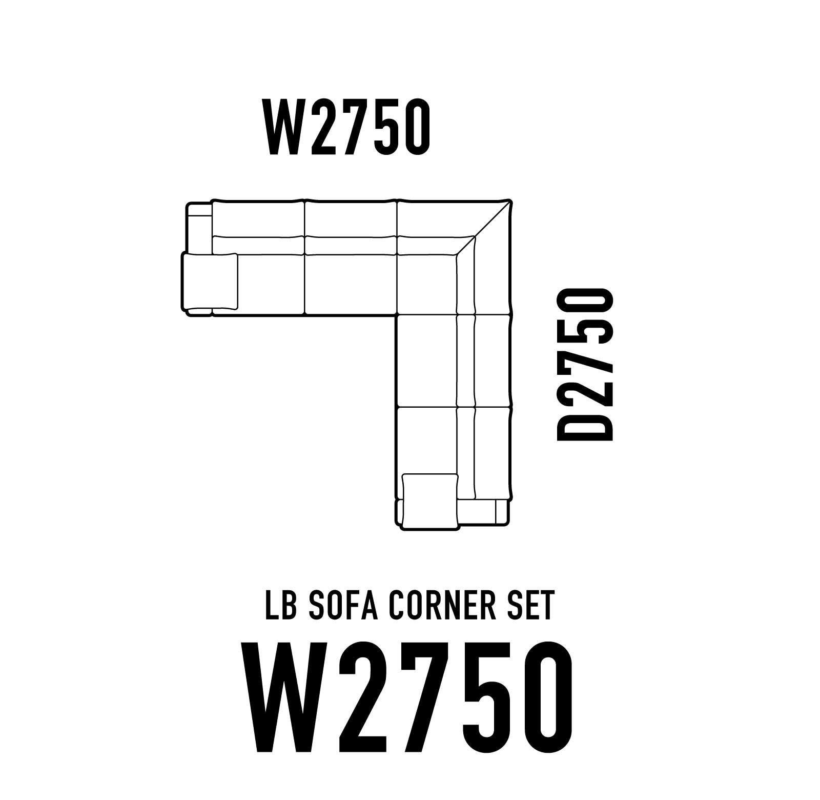 LBカウチソファコーナーセット W2750