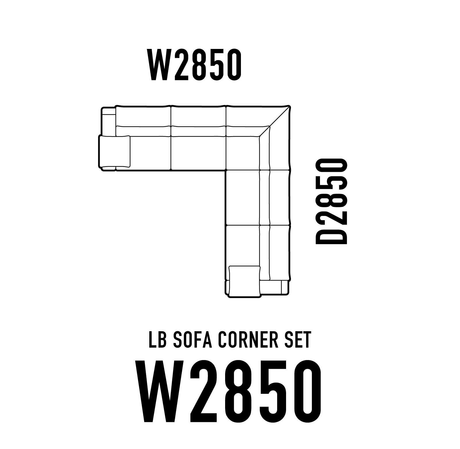 LBカウチソファコーナーセット W2850