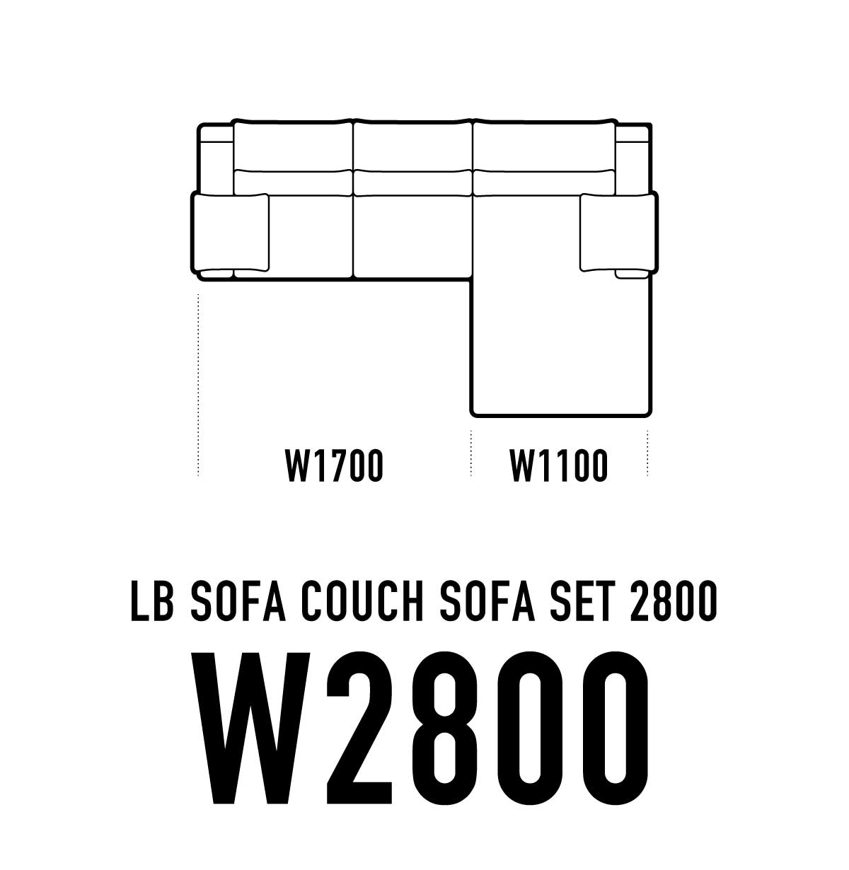 LBカウチソファ W2800