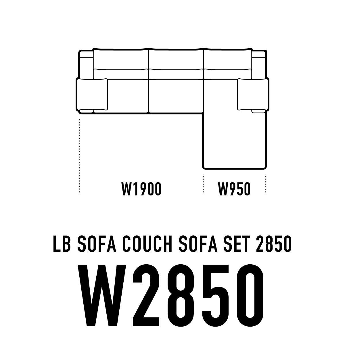 LBカウチソファ W2850