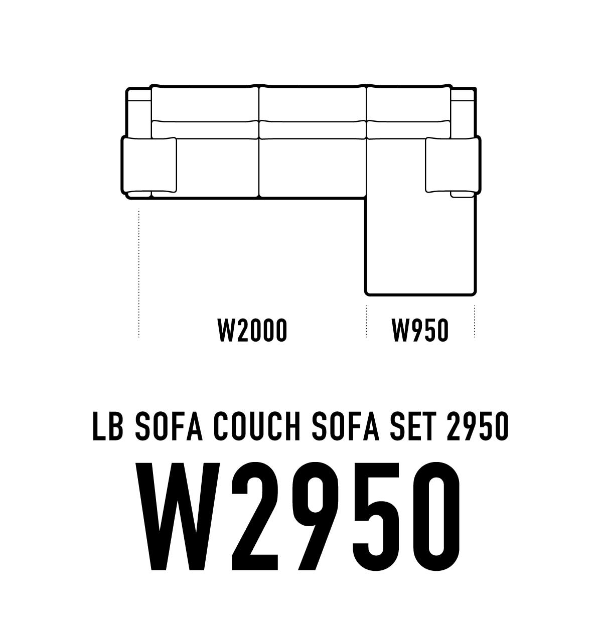 LBカウチソファ W2950