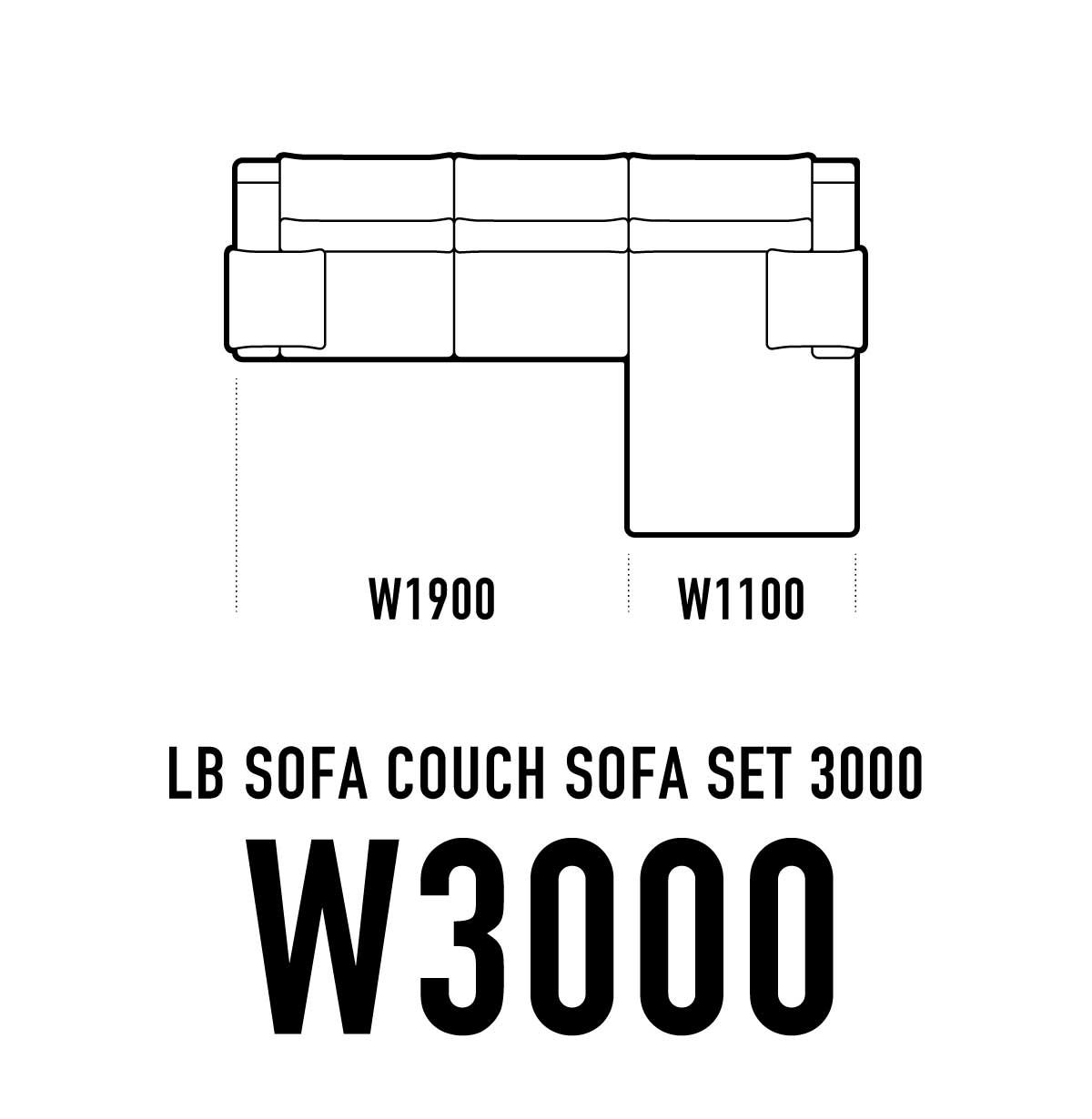 LBカウチソファ W3000