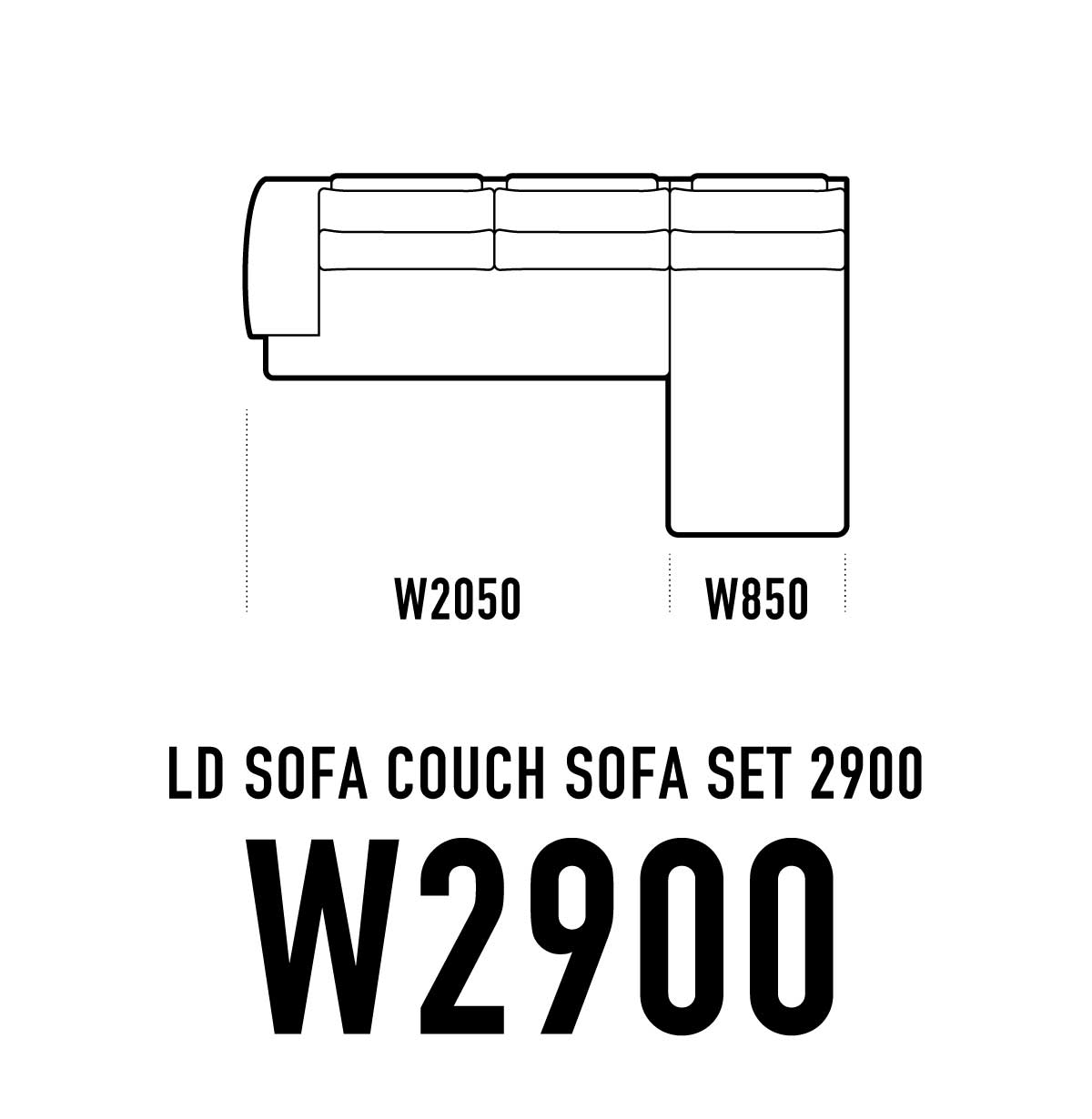 LDカウチソファ W2900