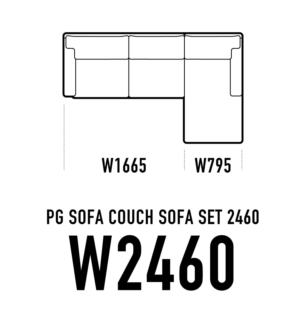 PGカウチソファ W2460