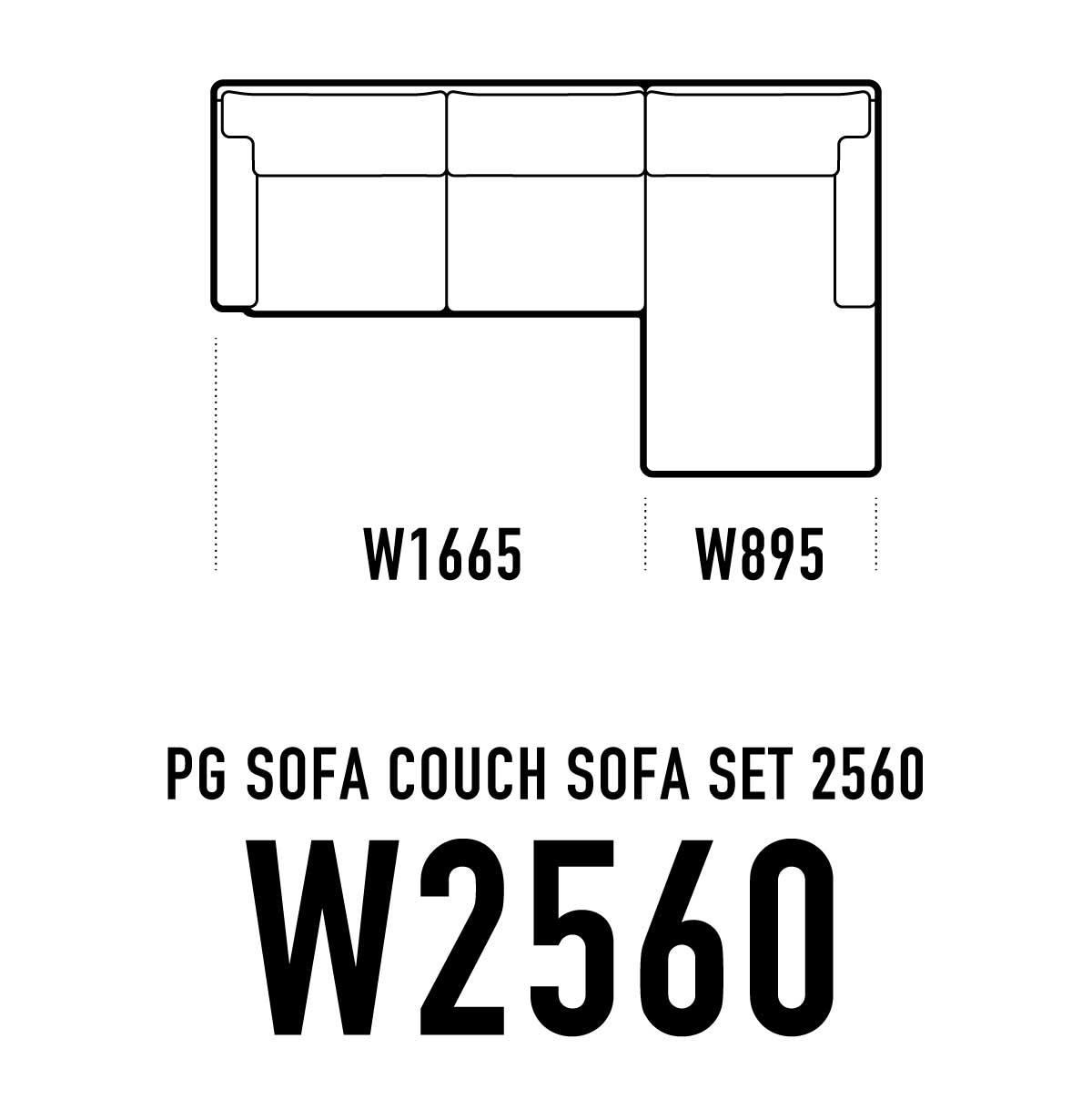 PGカウチソファ W2560