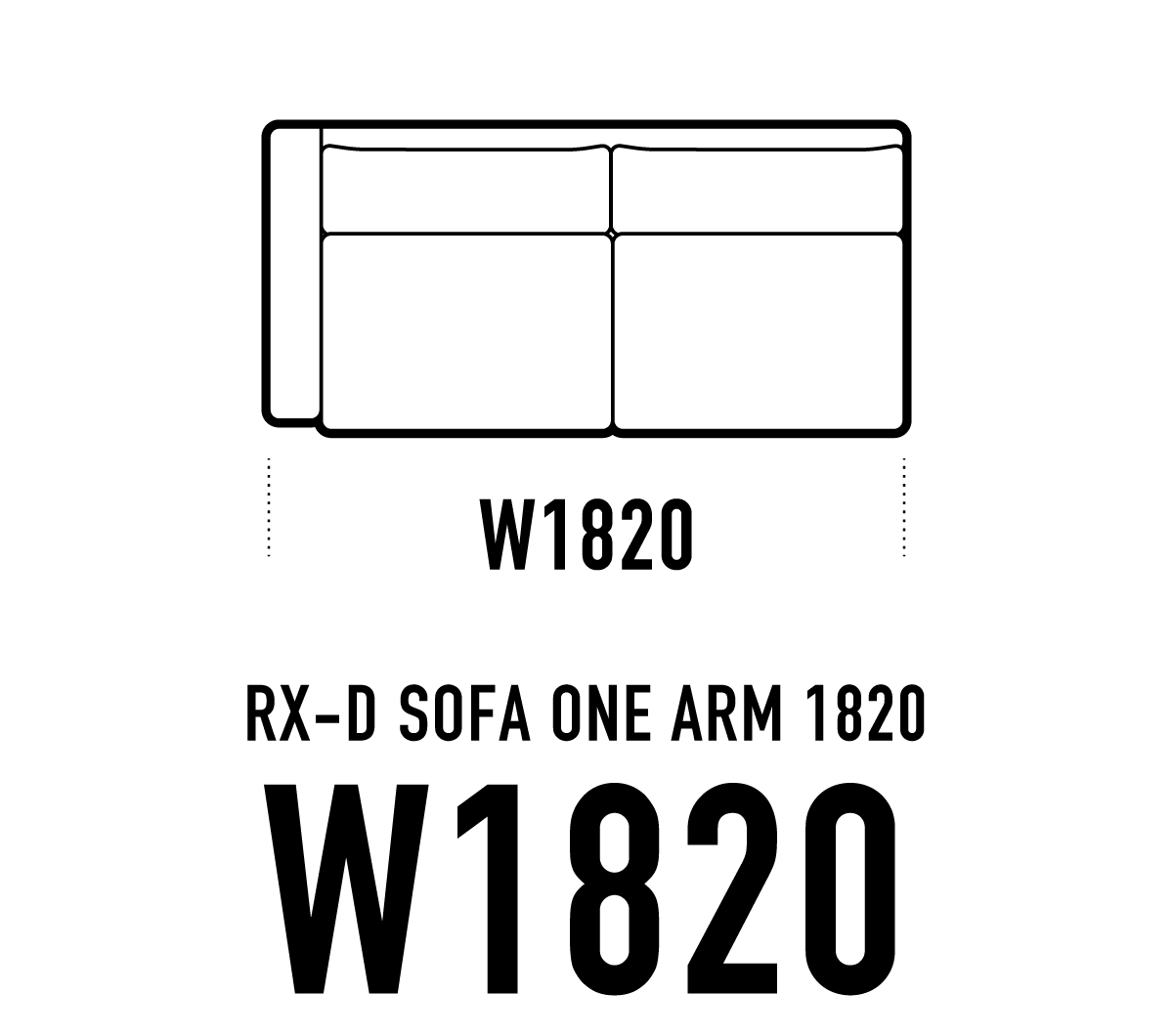 RX-Dソファ ワンアーム W1820
