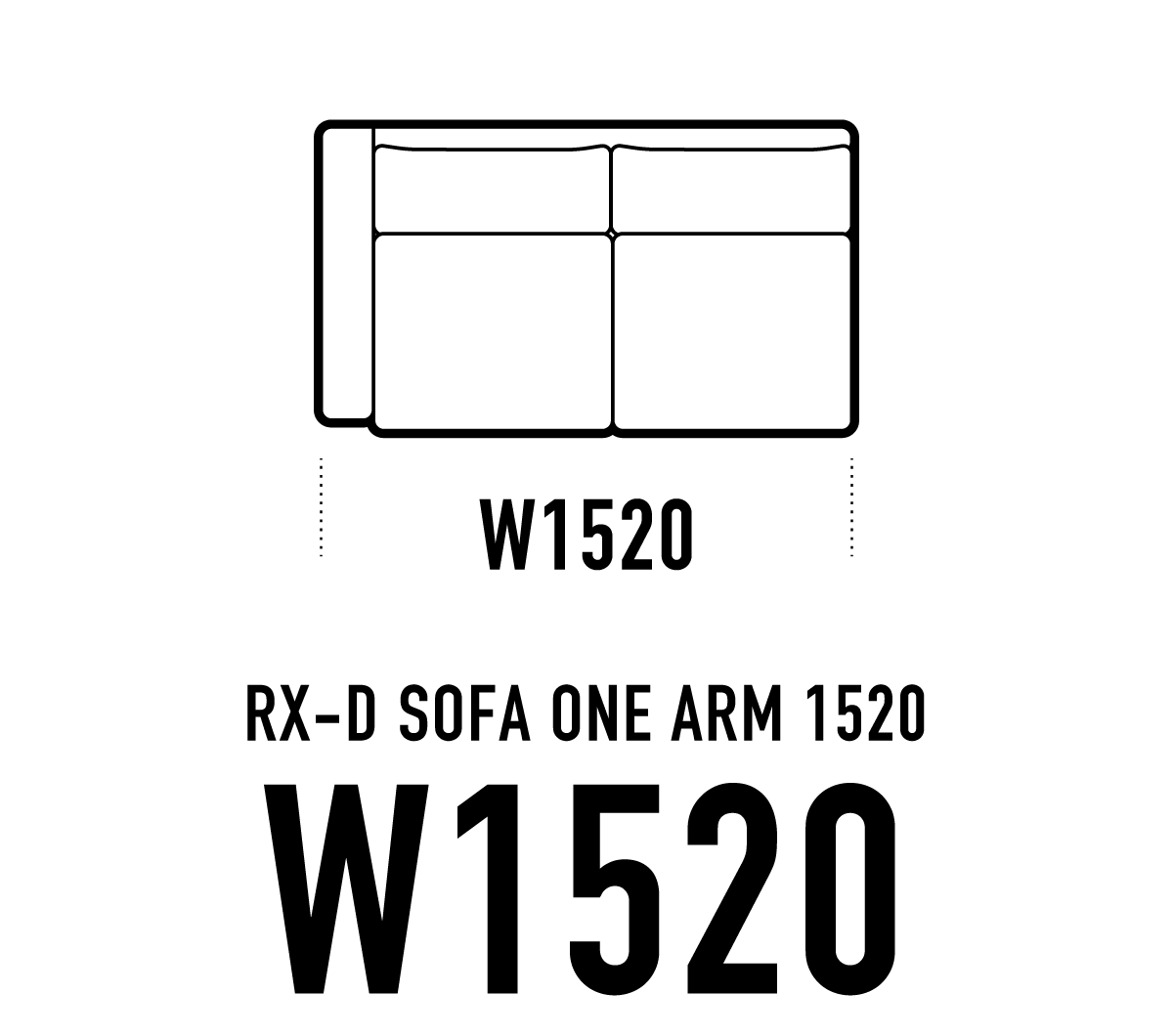 RX-Dソファ ワンアーム W1520