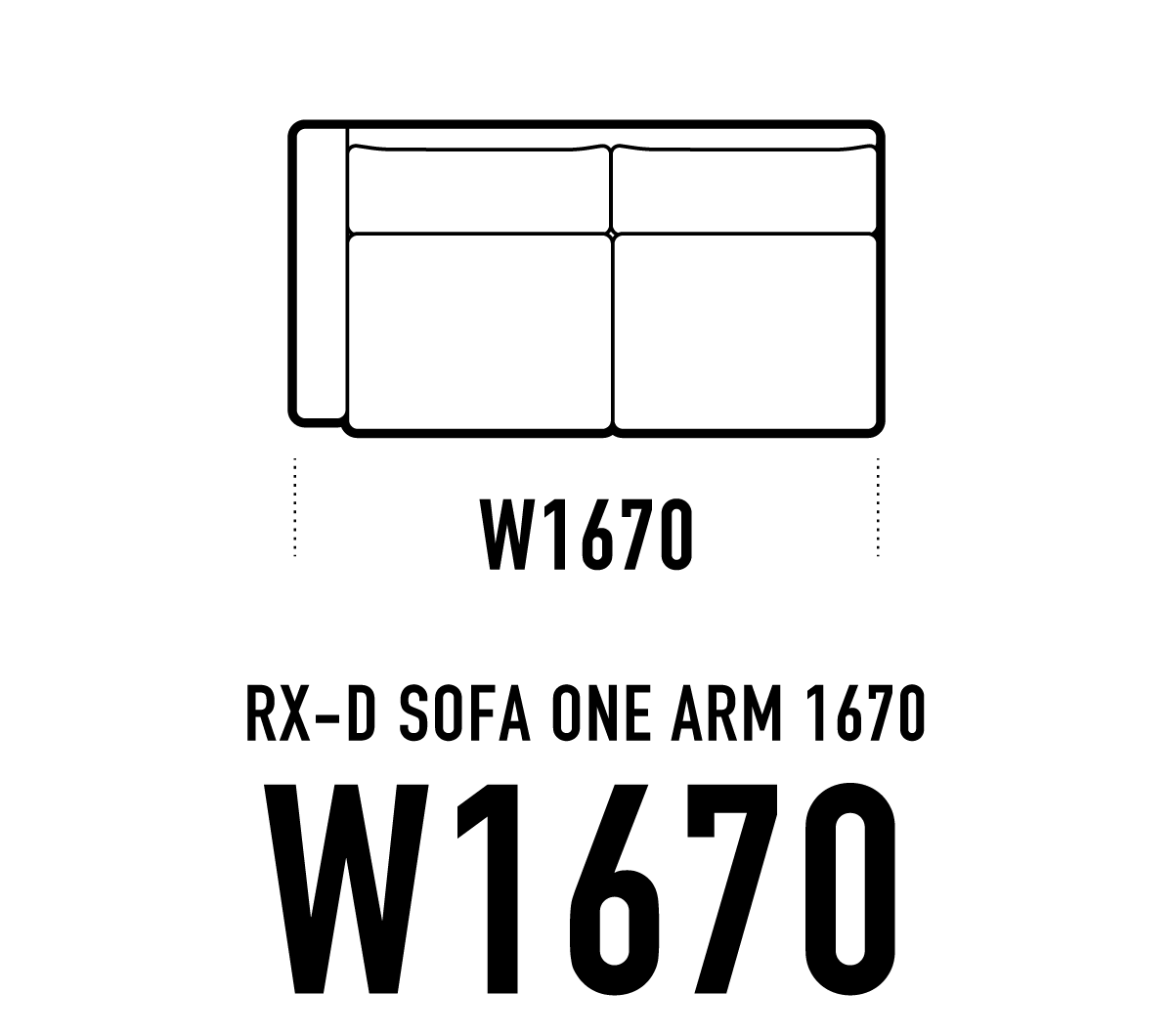 RX-Dソファ ワンアーム W1670