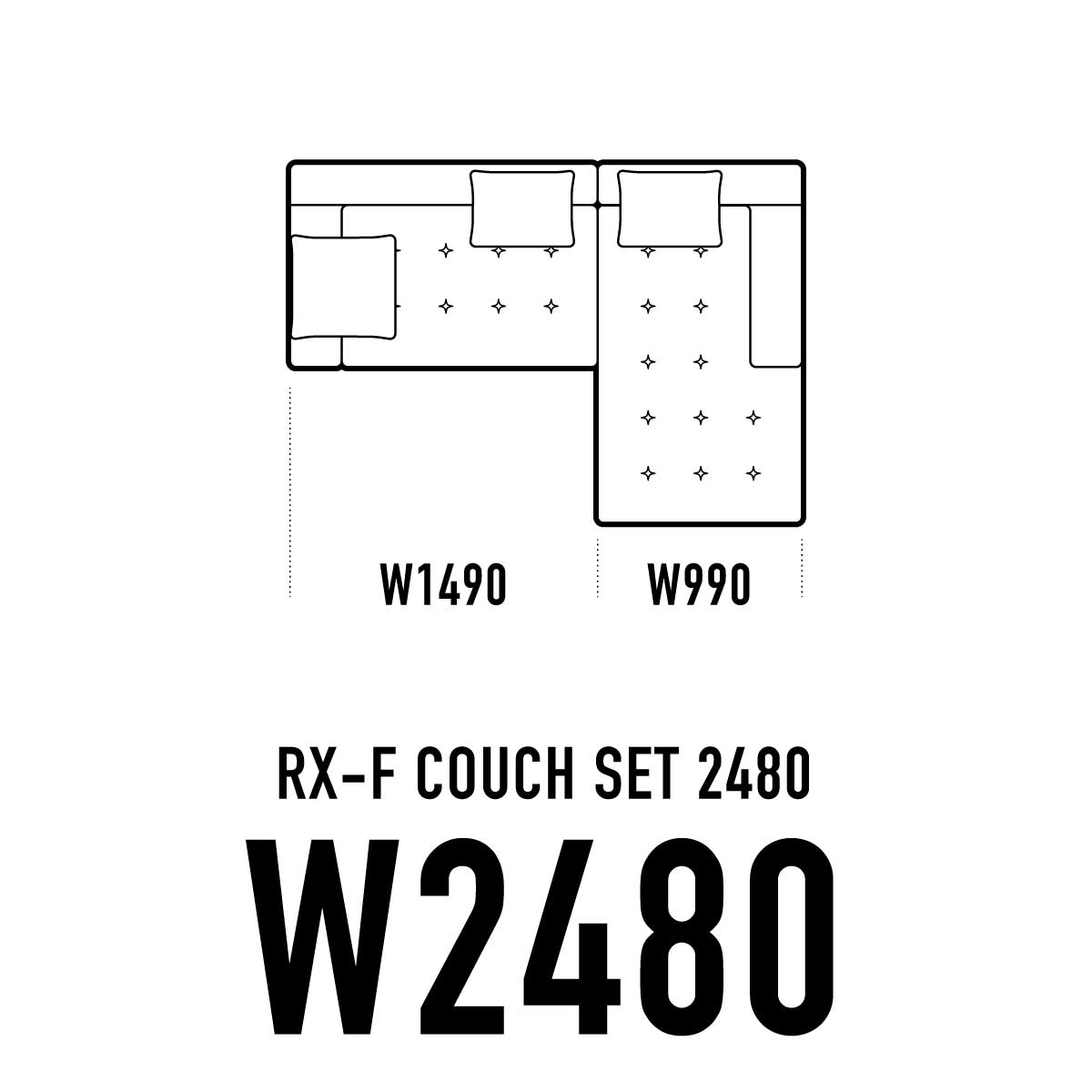 RX-Fカウチソファ W2480