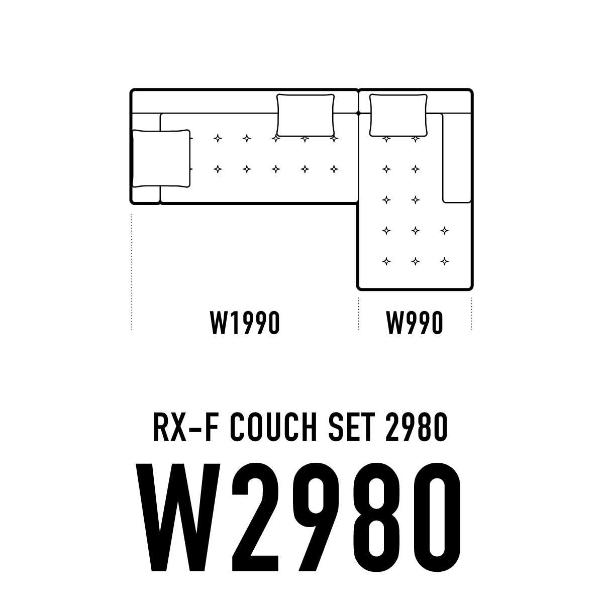 RX-Fカウチソファ W2980