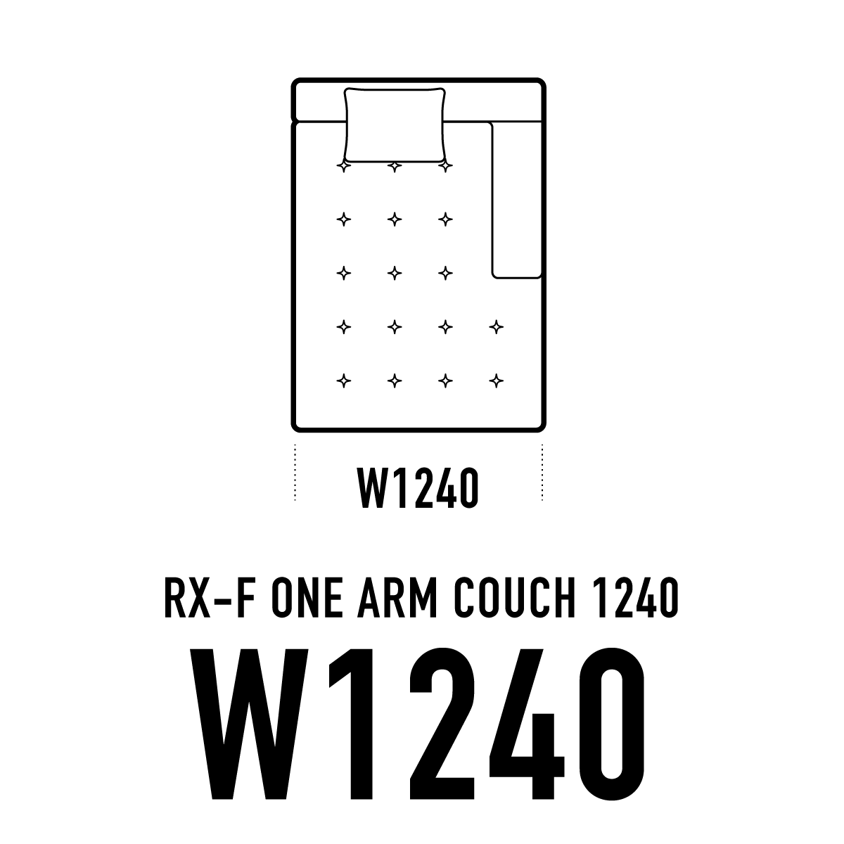 RX-Fソファ ワンアームカウチ W1240