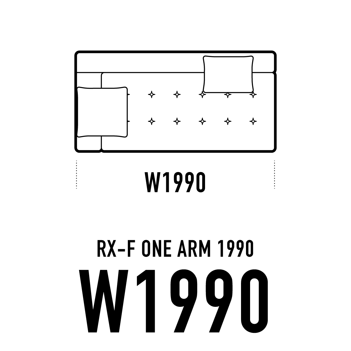 RX-Fソファ ワンアーム W1990