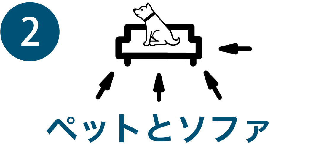 ペットとソファを3枚以上