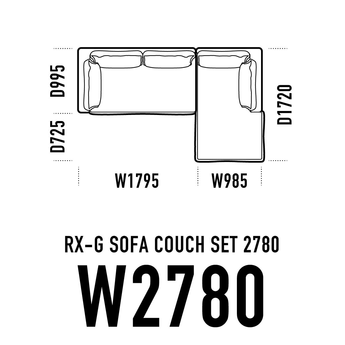 RX-Gソファ カウチ W2780
