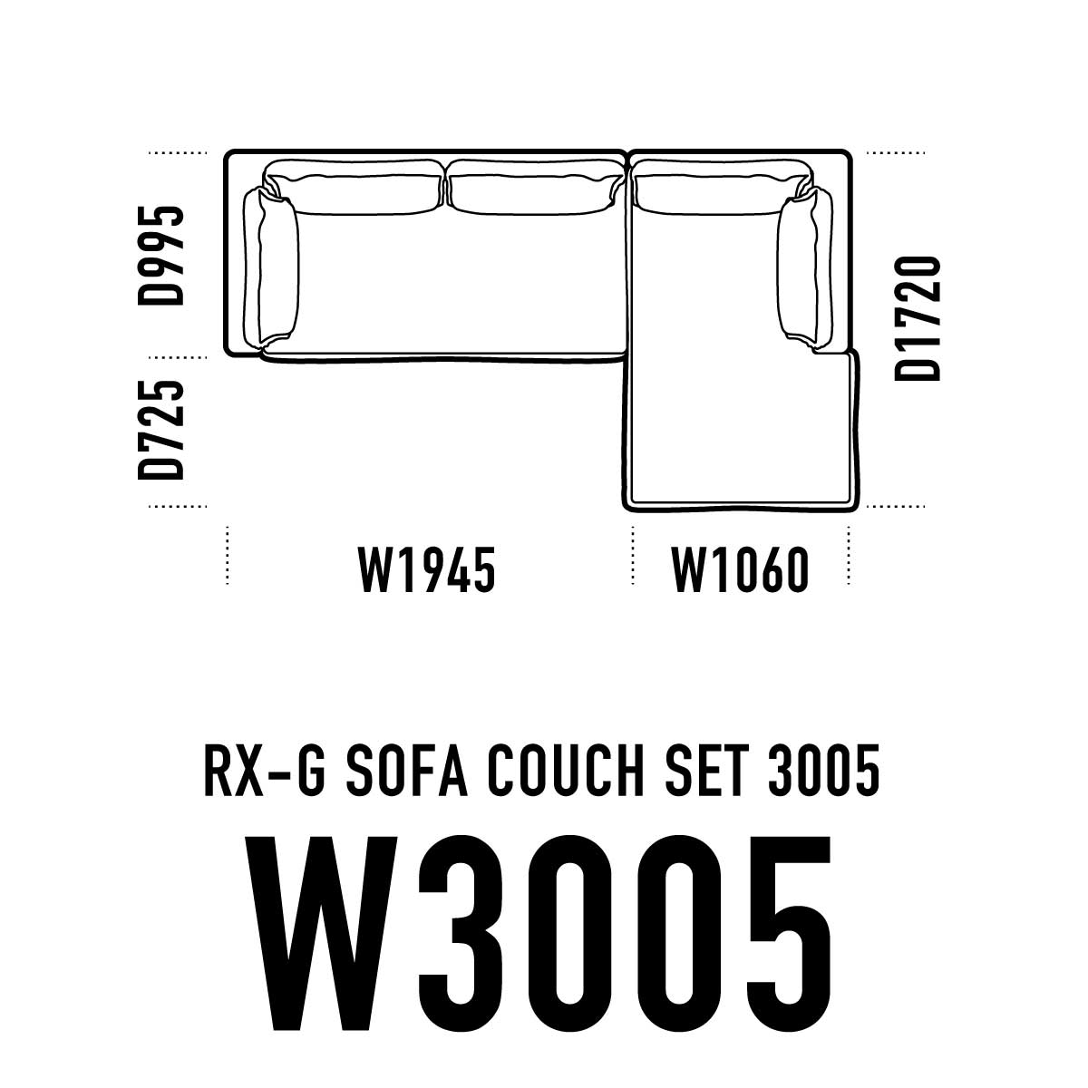 RX-Gソファ カウチ W3005